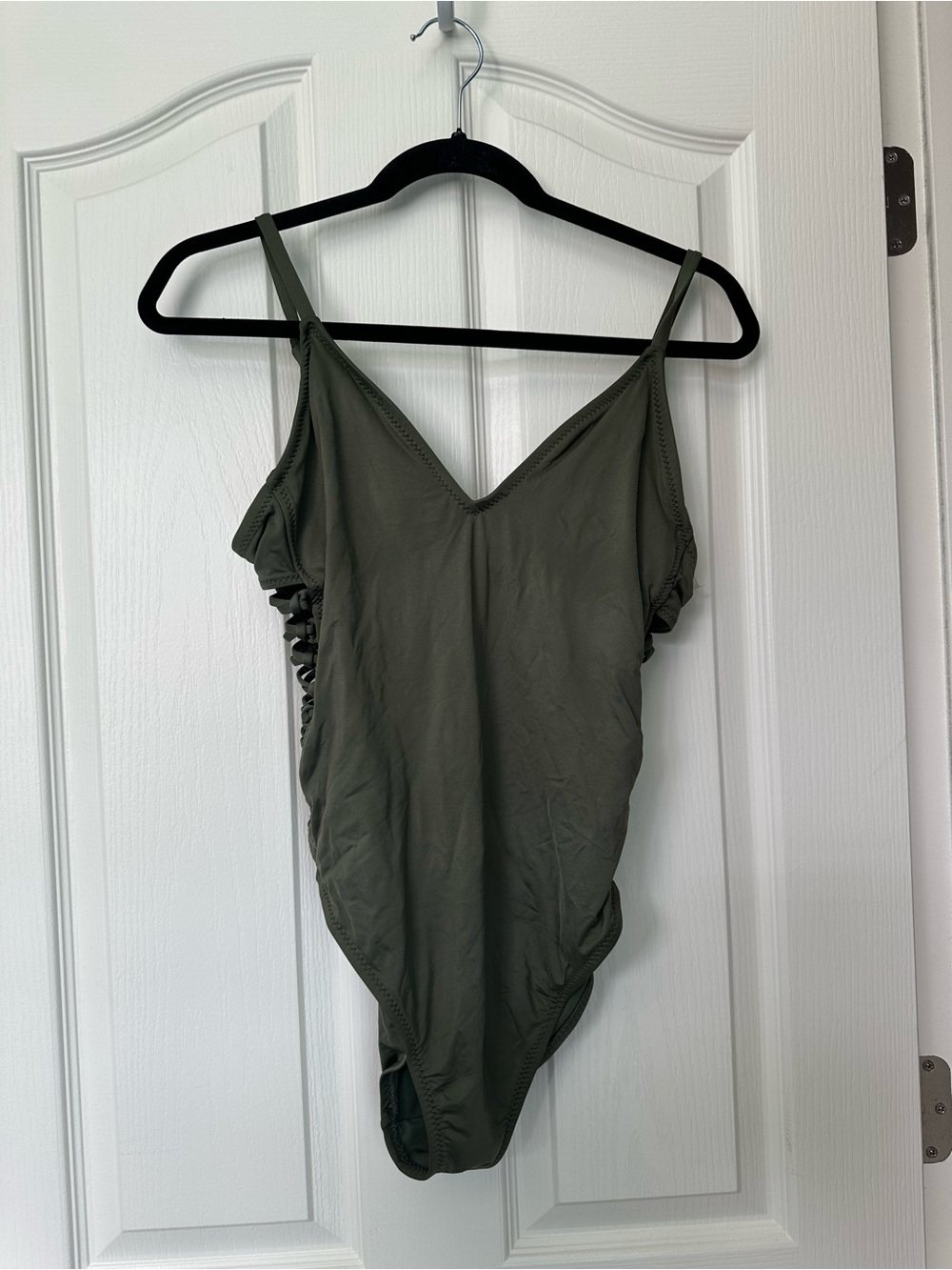 Shade & Shore Olive green Lace-Up Side swimsuit